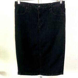 Black Stretch Denim Skirt